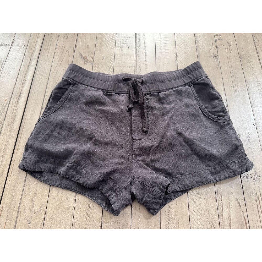 James Perse Pull On Easy Linen Drawstring Shorts … - image 1